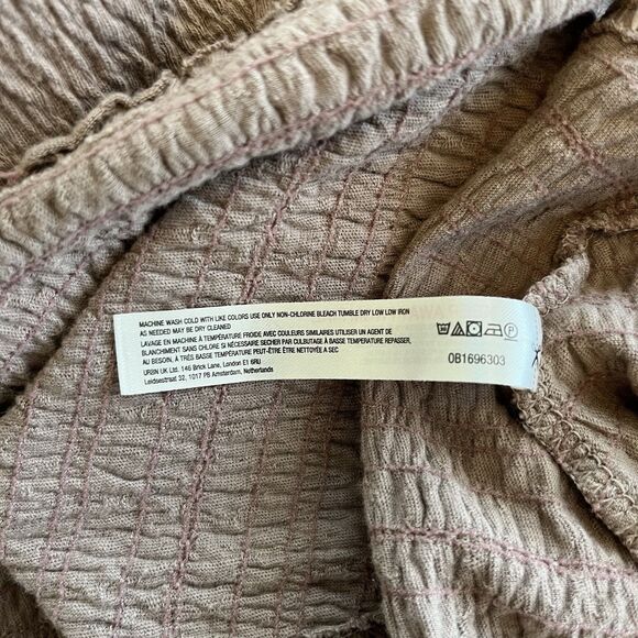 NWOT Free People Beach Mini Dress Size XS Brown I'm Still Obsessed Boho Oversize - Picture 13 of 15